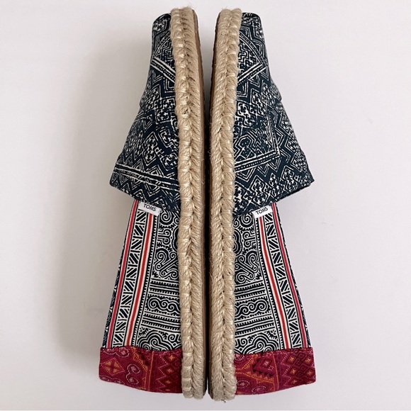 TOMS Alpargata Rope Espadrille Classic Flats Canvas Navy Blue Pink Boho … - Picture 9 of 11